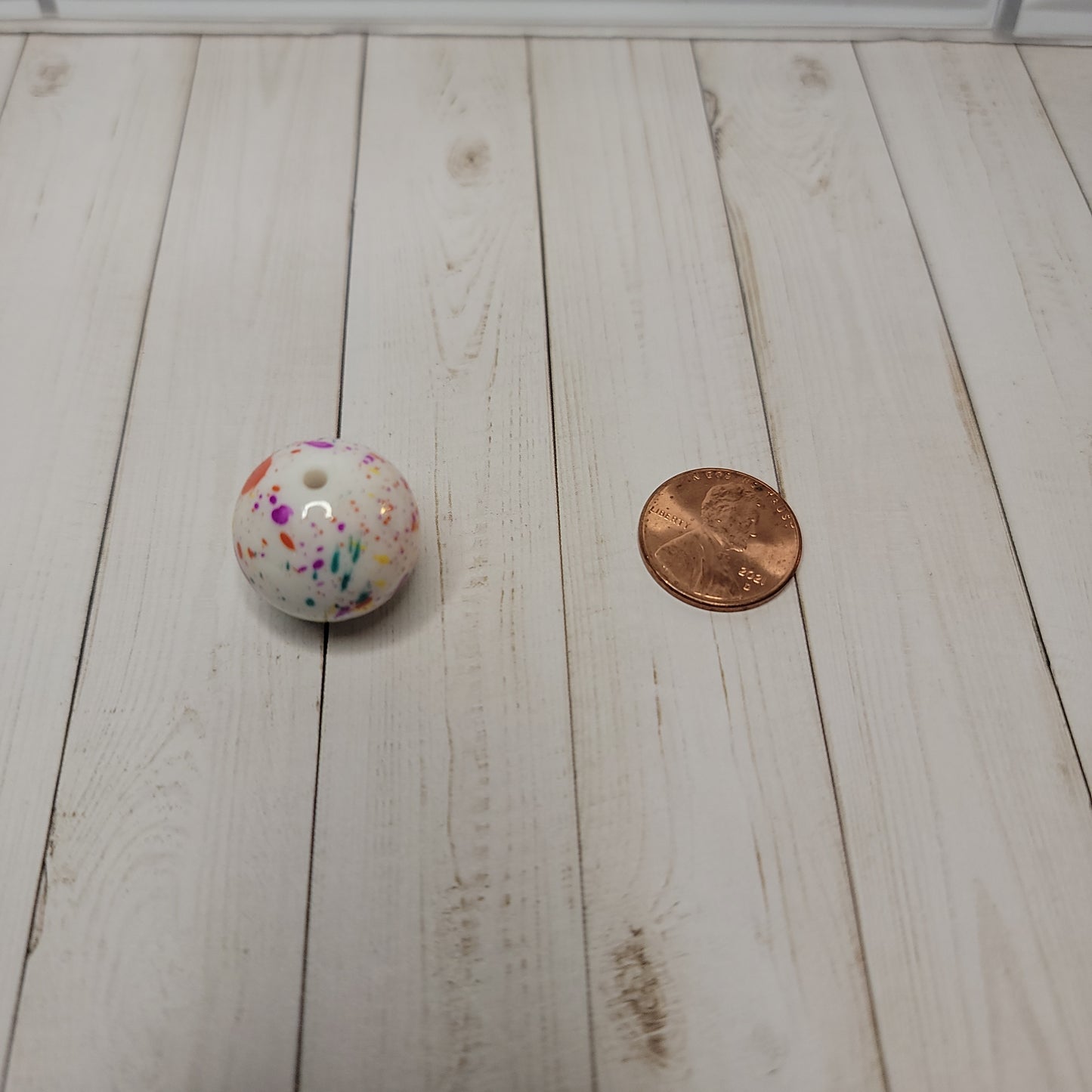 20mm Rainbow Splatter Beads