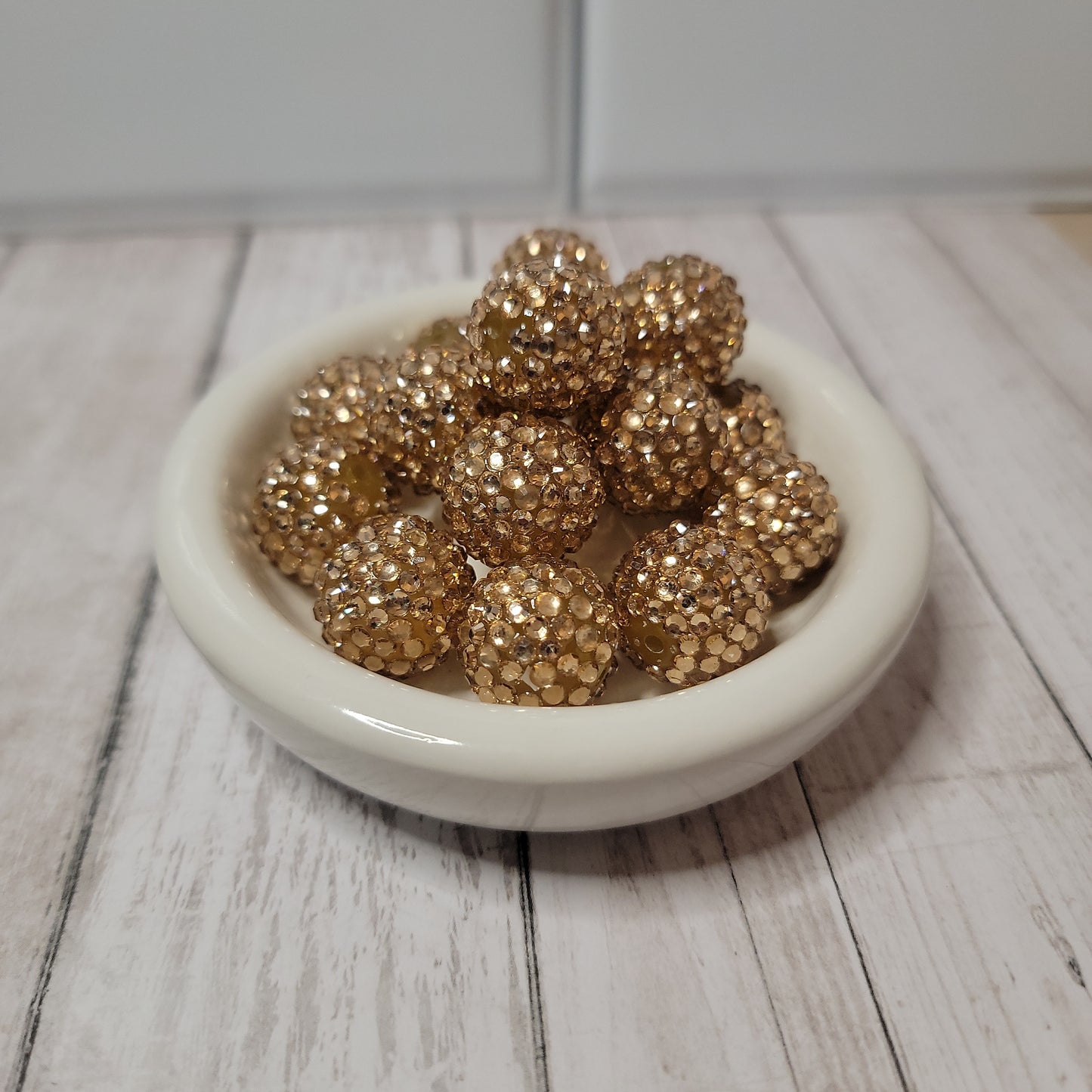 20mm Glamour Champagne Beads