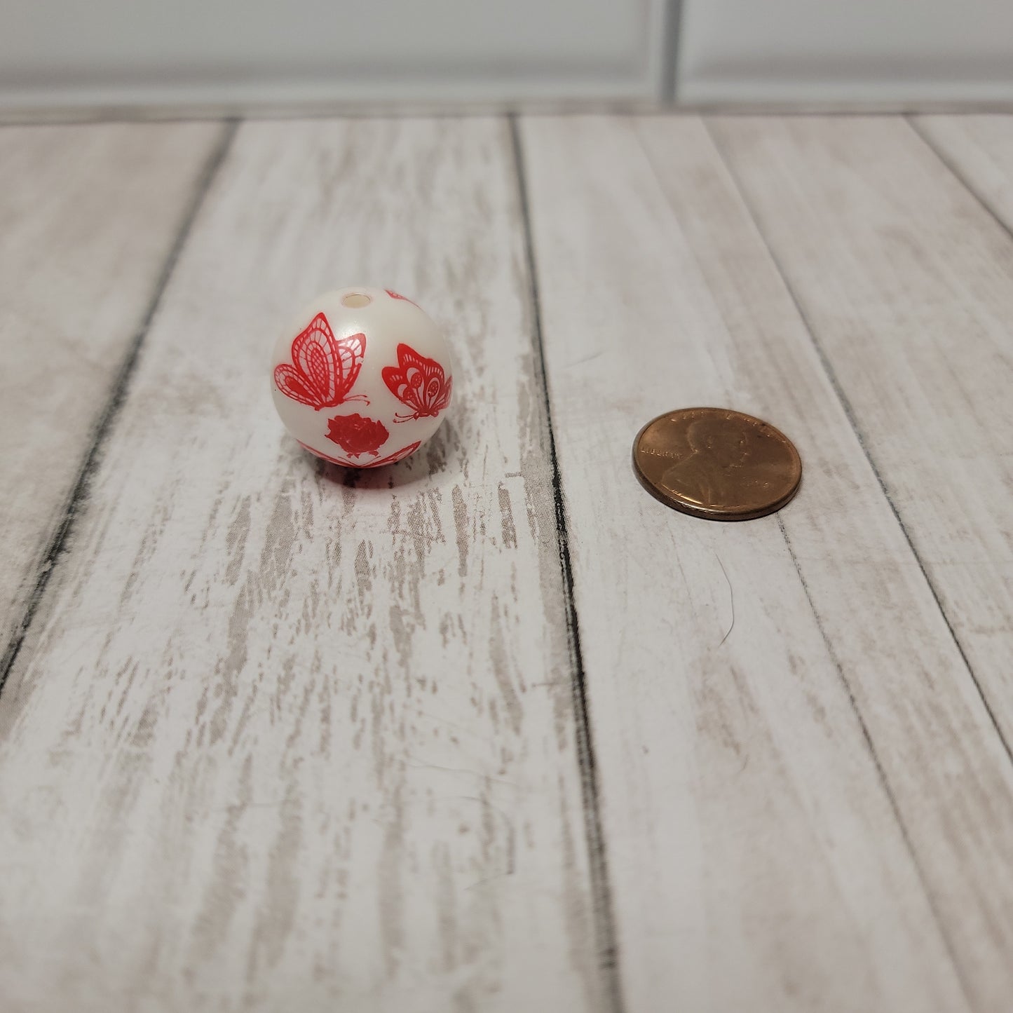 20mm Red Butterfly Beads