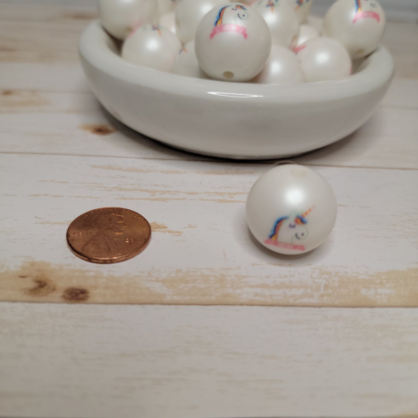 20mm Unicorn Print Beads