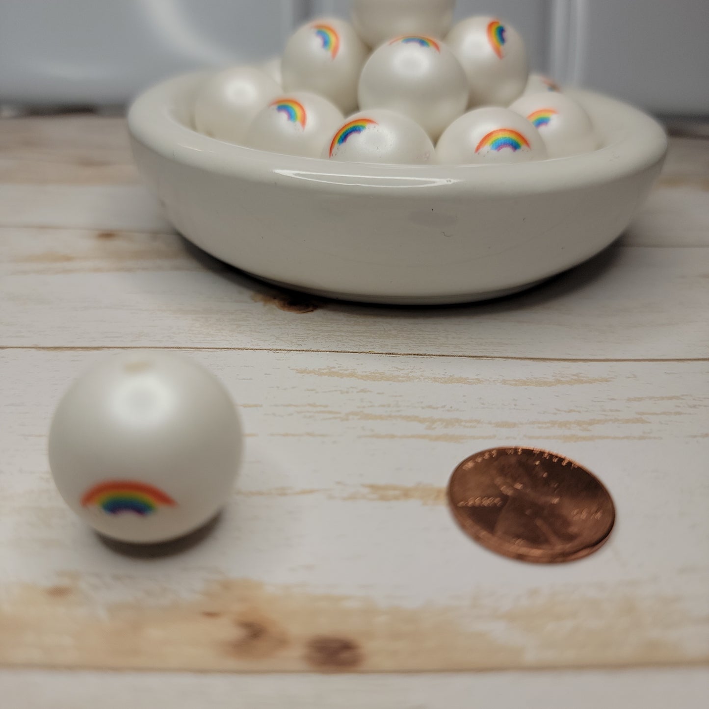 20mm Rainbow Print Beads