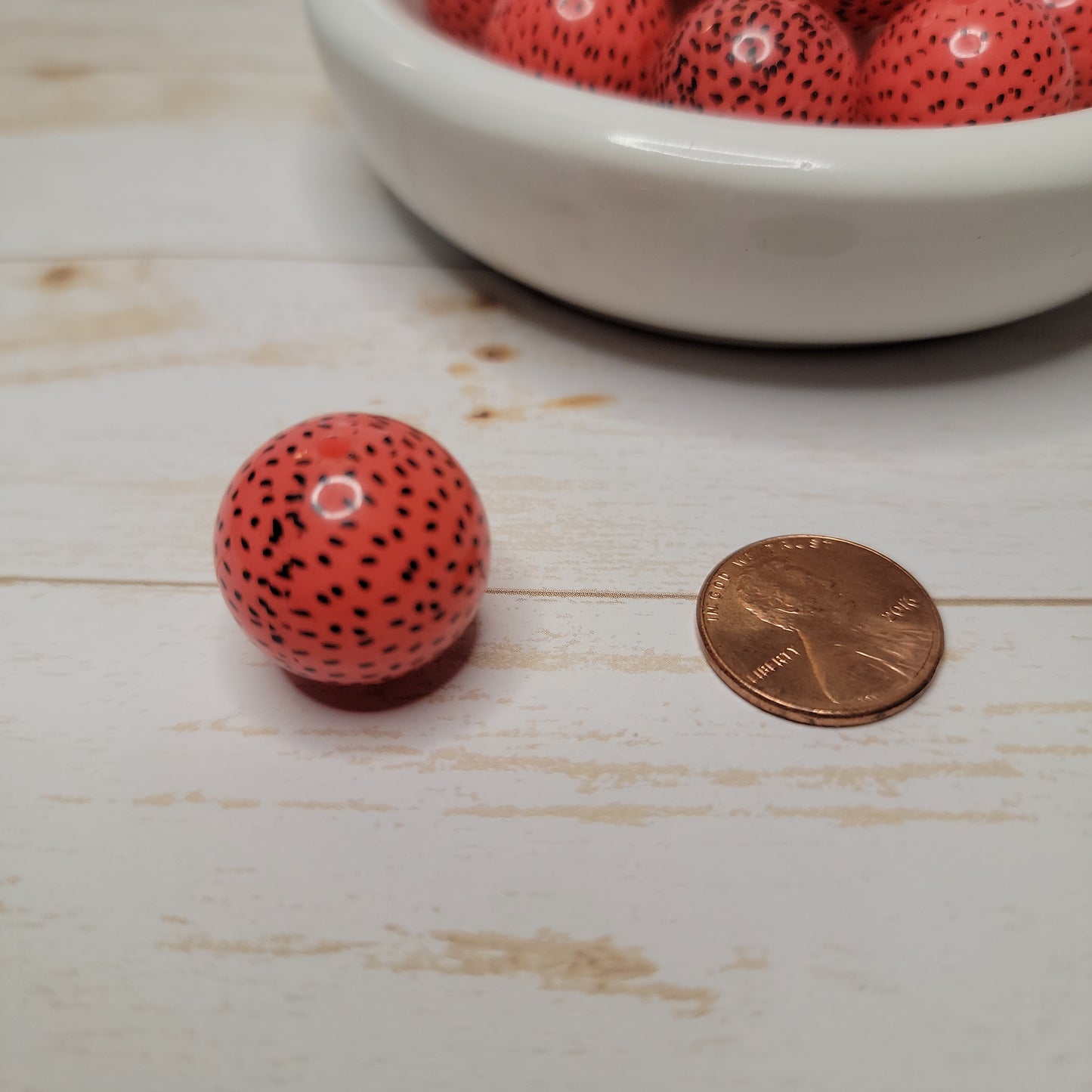 20mm Pink Watermelon Seed Beads
