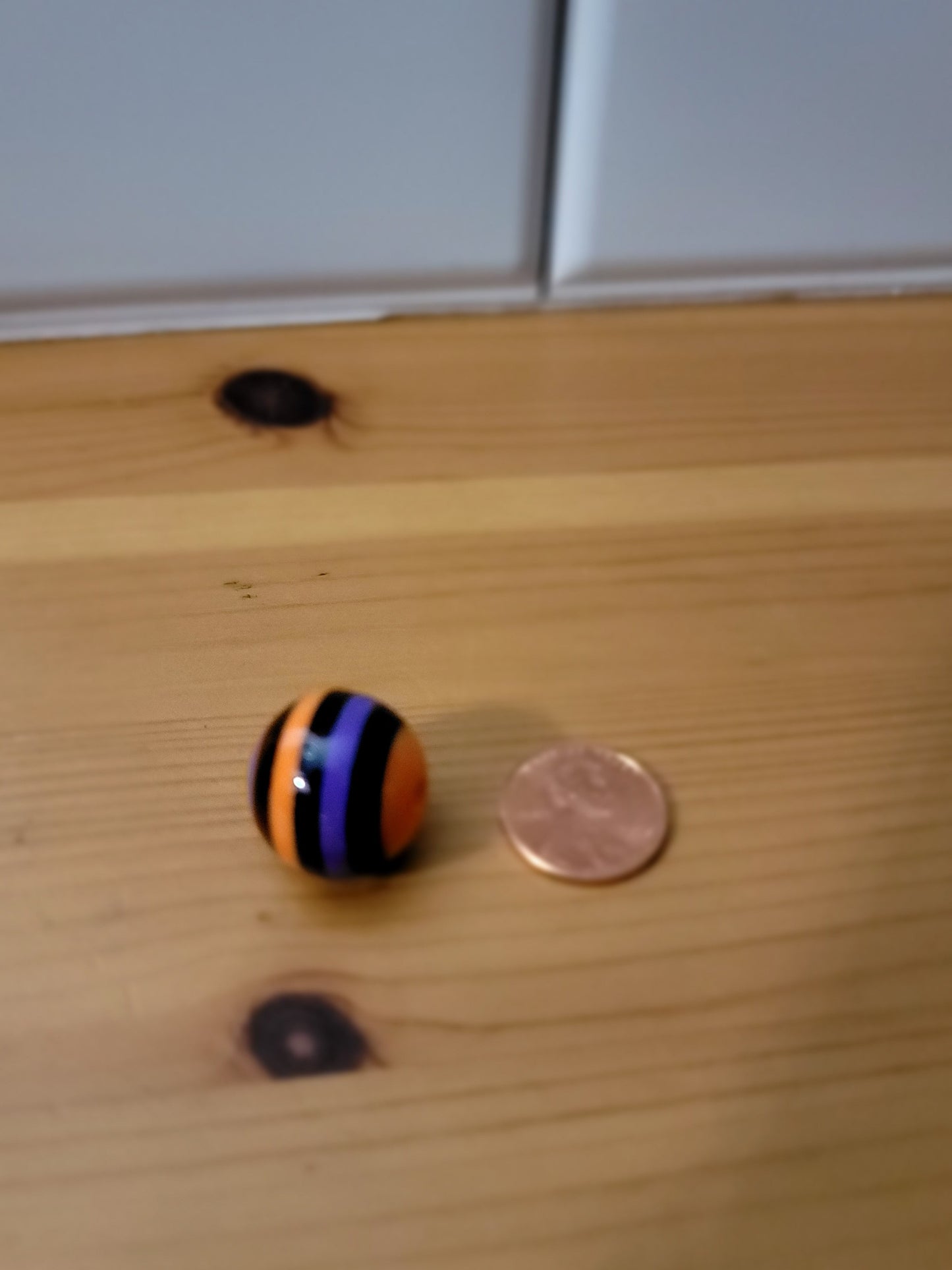 20 MM Purple Halloween Stripe Bead