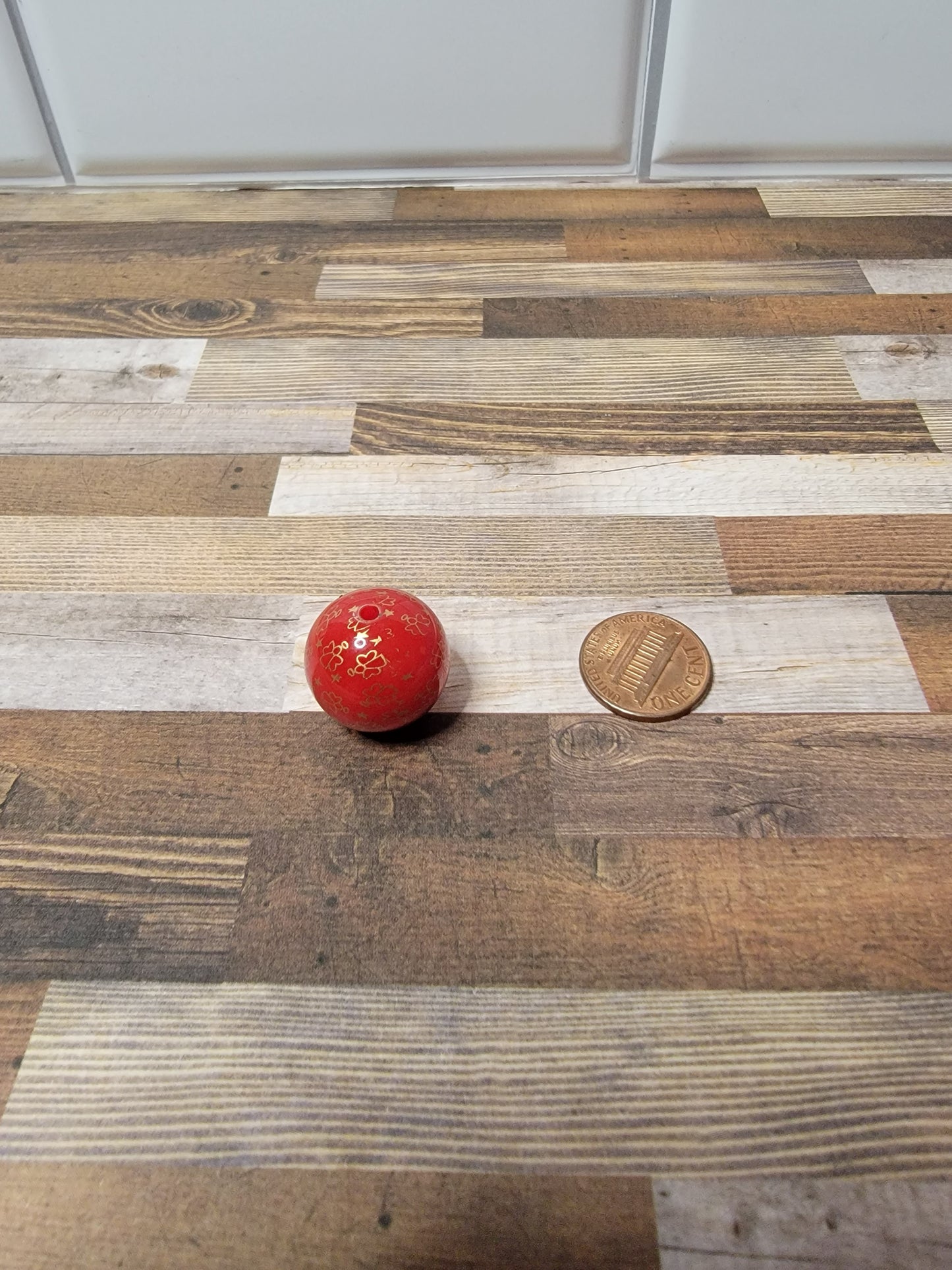 20mm Red and Gold Angel Beads