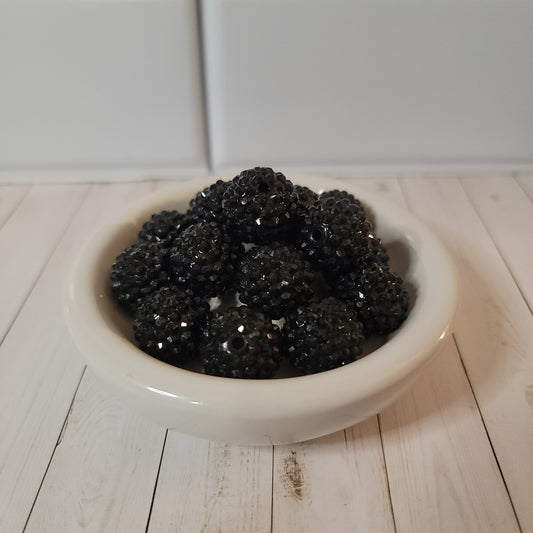 20mm Glamour Black Beads