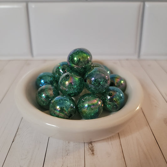 20mm Cosmic Forest Green Beads