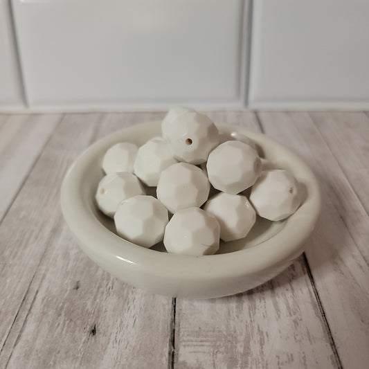 20mm White Disco Beads