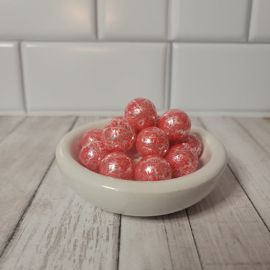 20mm Red Poinsettia Beads
