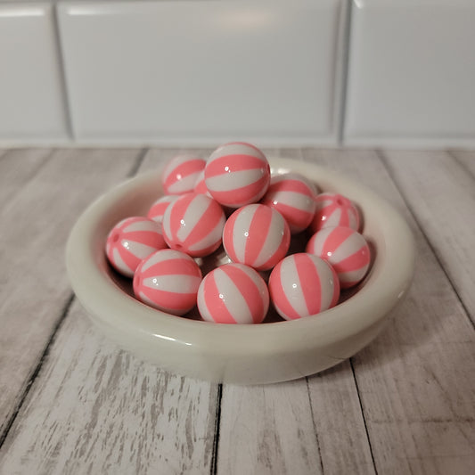 20mm Beach Ball Pink Beads