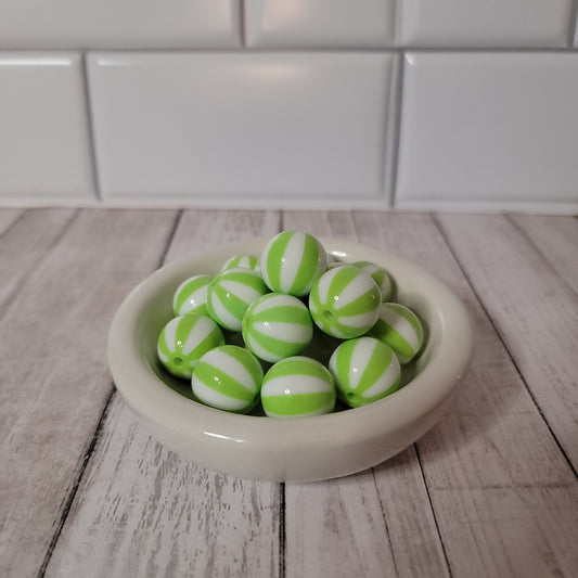20mm Beach Ball Green Beads