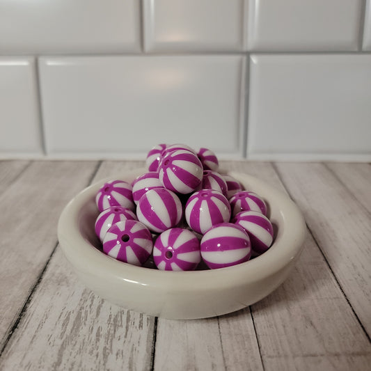 20mm Beach Ball Purple Beads