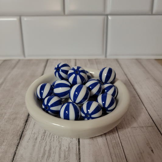 20mm Beach Ball Blue Beads