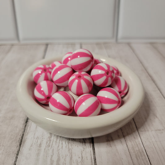 20mm Beach Ball Hot Pink Beads