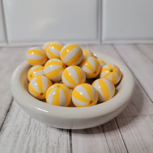 20mm Beach Ball Yellow Beads