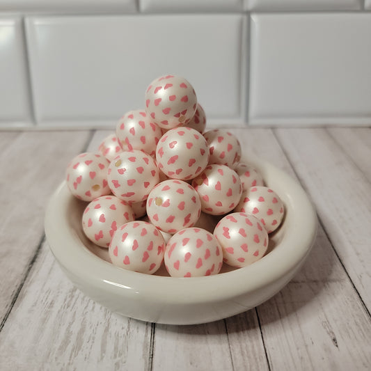 20mm Valentine Pink Heart Beads