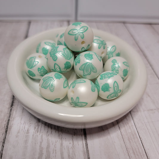 20mm Green Butterfly Beads