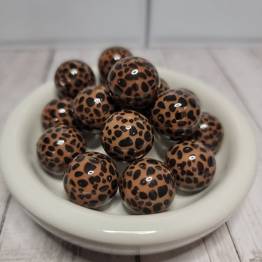 20mm Mocha Cheeta Beads