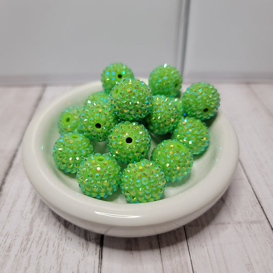 20mm Glamour Green Beads