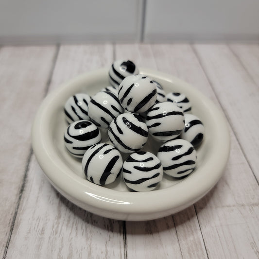 20mm Zebra Beads