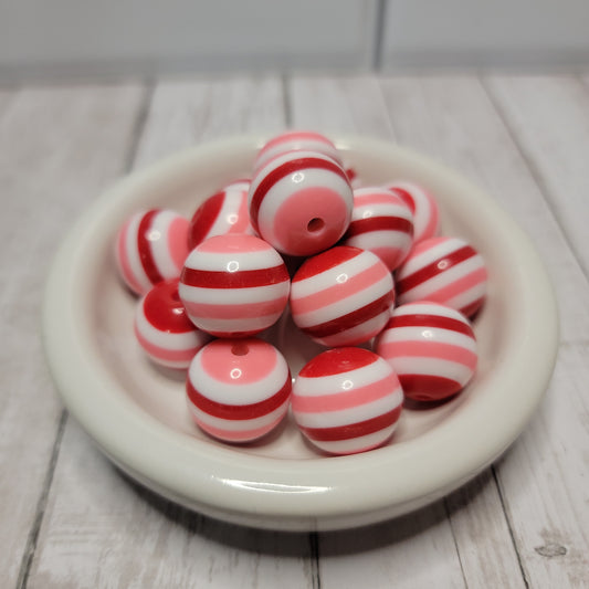 20mm Valentine Stripe Beads