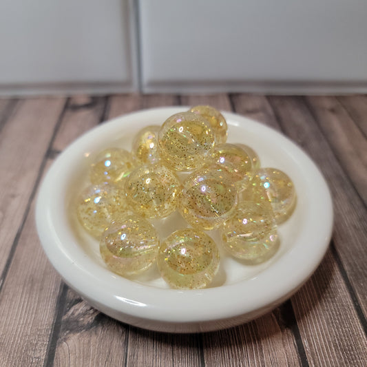 20mm Yellow Bubble Beads