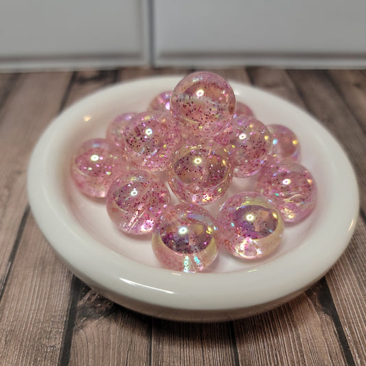 20mm Pink Bubble Beads