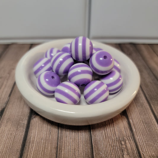 20m Purple Lilac Stripe Beads
