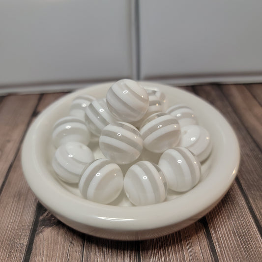 20m White Stripe Beads