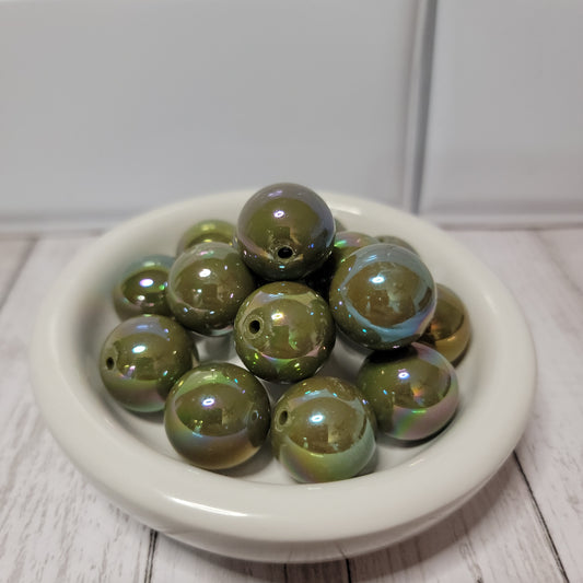 20mm Galaxy Green Beads