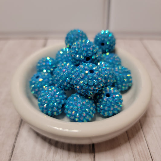 20mm Glamour Sky Blue Beads
