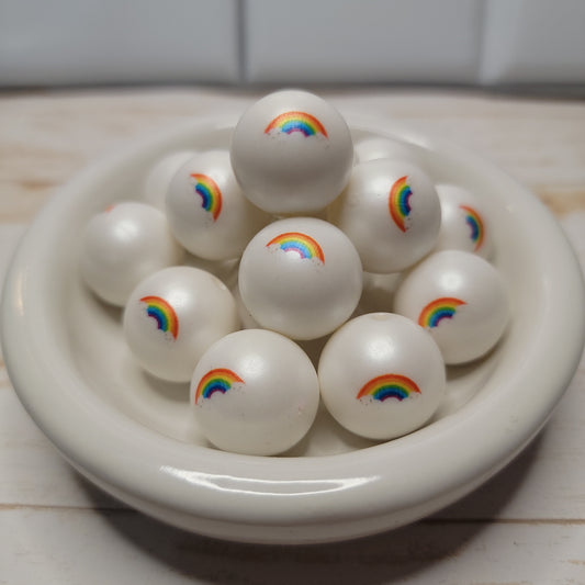 20mm Rainbow Print Beads
