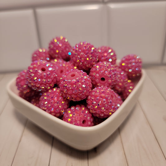 20mm Glamour Hot Pink Beads