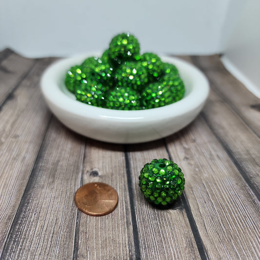 20mm Glamour Clover Green Beads