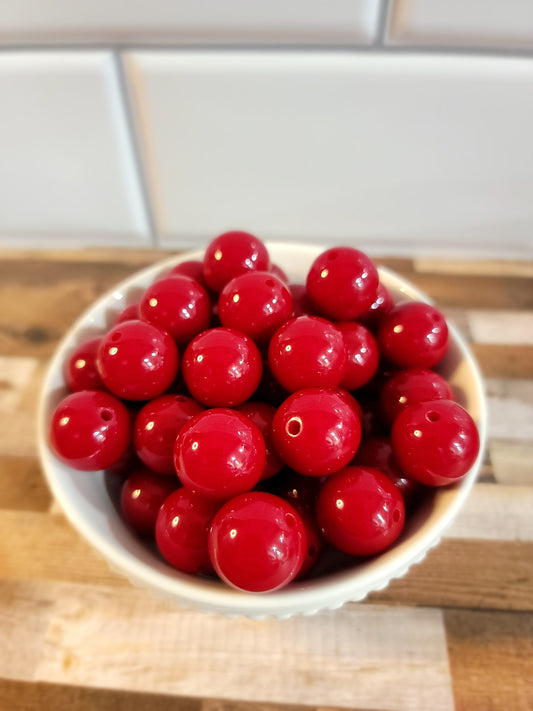 18mm Cranberry Red Beads