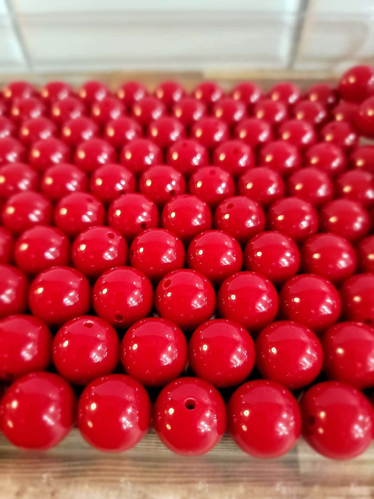 18mm Cranberry Red Beads