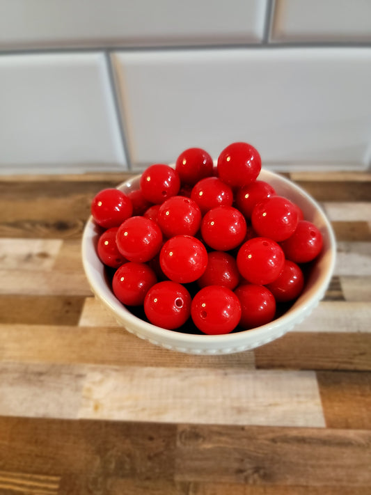 18mm Cherry Red Beads