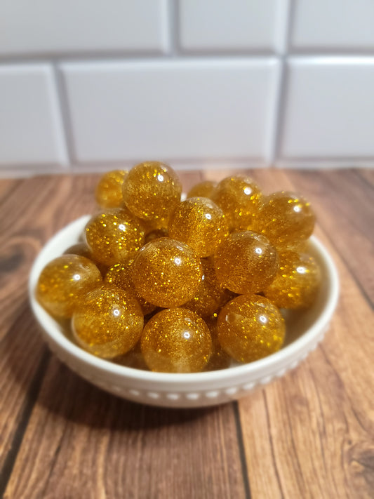 20mm Glittery Gold Beads
