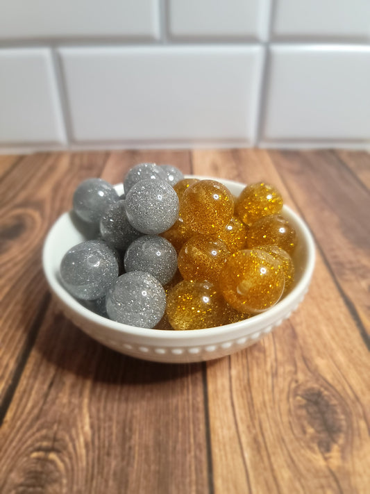 20mm Silver and Gold Glittery Mix