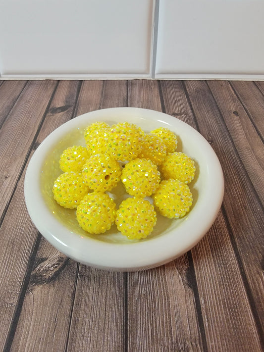 20mm Glamour Yellow Beads