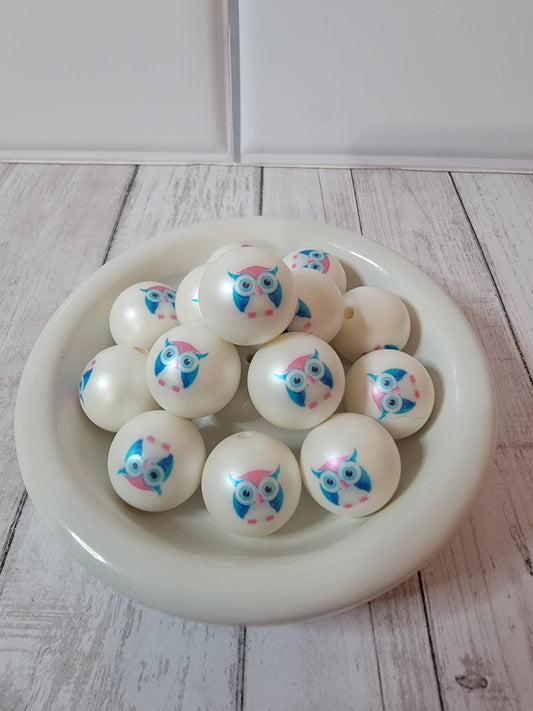 20mm Owl Print Beads