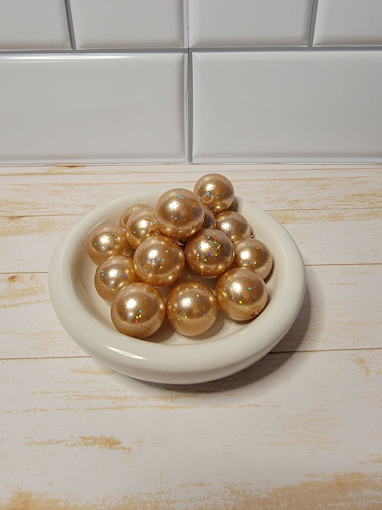 20mm Gold Shimmer Beads